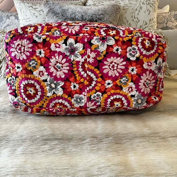 VERA BRADLEY Pixie Blooms Iconic Grand Traveler Bag 2015 Pink Orange Floral - Picture 12 of 15